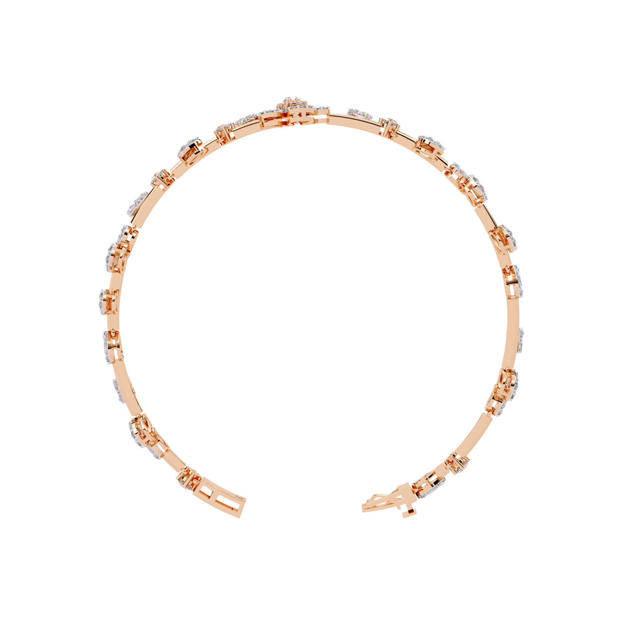 Solitairekart 2.36ct Floral Diamond Gold Bracelet-HI Color, VS-SI Clarity